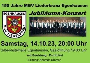 150 Jahre MGV Liederkranz Egenhausen @ Silberdistelhalle Egenhausen