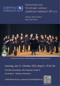 Jubiläumsjahr 150 Jahre Liederkranz Haiterbach - Jubiläumskonzert @ Festhalle in Haiterbach